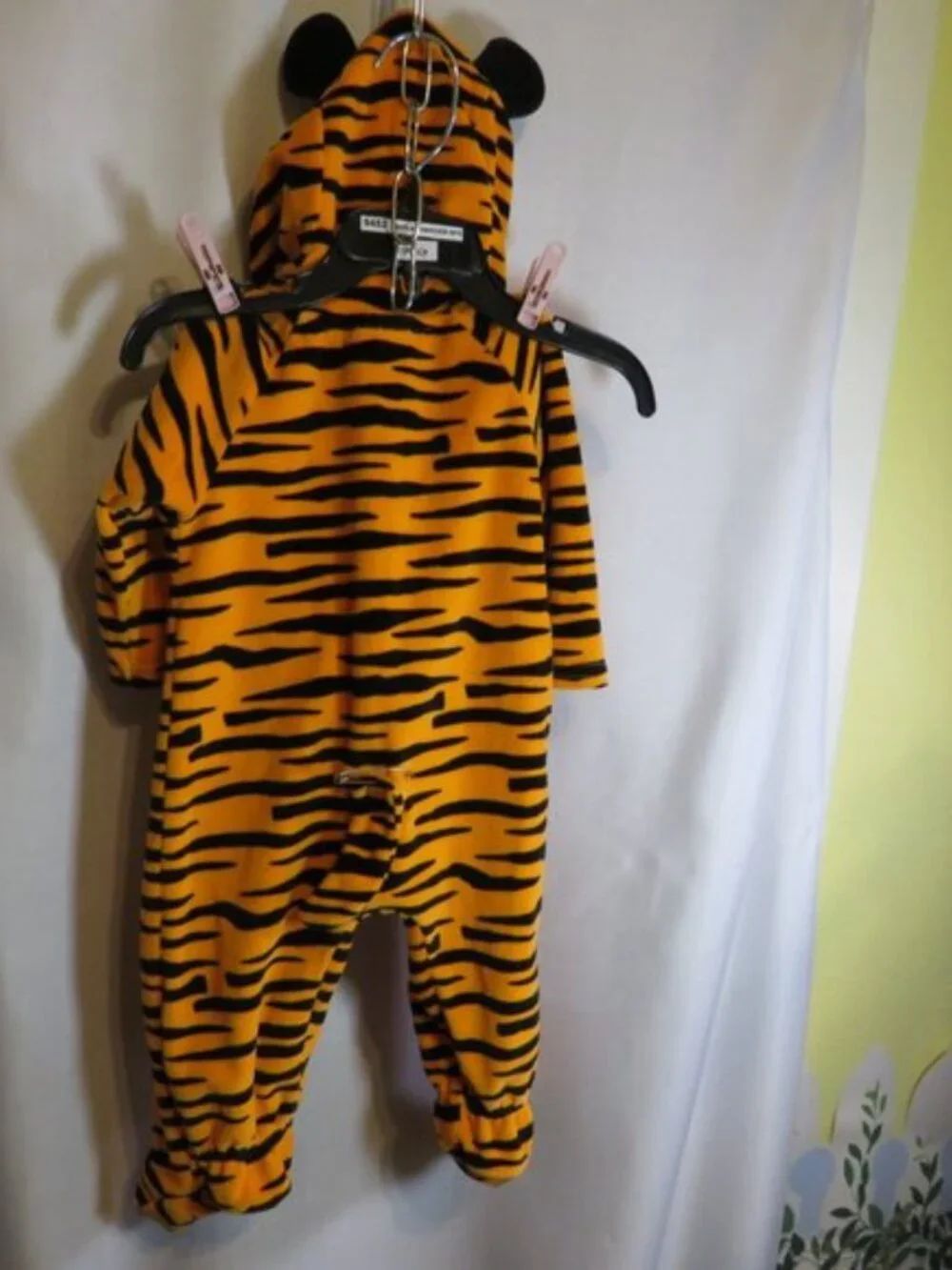 Faded Glory Tiger Striped Hooded Footie Costume Sleeper 3-6M Halloween